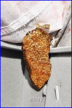 Dinosaur Bone Pendant 14k Gold Enchanted Charm Magic Psychic Healing Spiritual