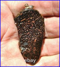 Dinosaur Bone Pendant 14k Gold Enchanted Charm Magic Psychic Healing Spiritual