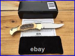 Henckels Lockback Hunter Knife Jigged Fossil Bone Handle Mint In Box Germany