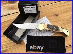 Henckels Lockback Hunter Knife Jigged Fossil Bone Handle Mint In Box Germany