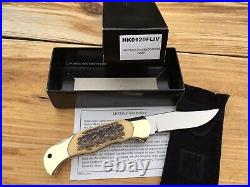 Henckels Lockback Hunter Knife Jigged Fossil Bone Handle Mint In Box Germany