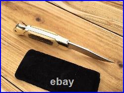 Henckels Lockback Hunter Knife Jigged Fossil Bone Handle Mint In Box Germany